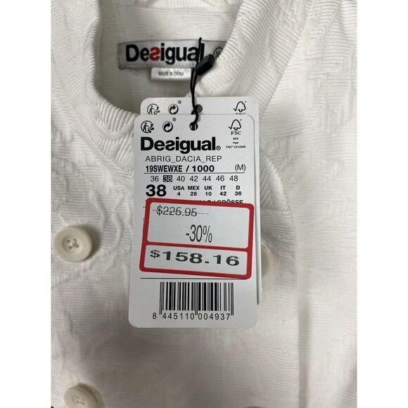 Desigual NWT‎ White Floral Trench Coat Women’s Size 38 EU/4 US - Picture 6 of 12